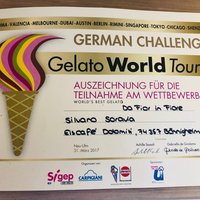 Urkunde für die Teilnahme an der Gelato World Tour 2017 